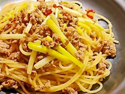 ガーリックスプラウトと挽肉の和風パスタ